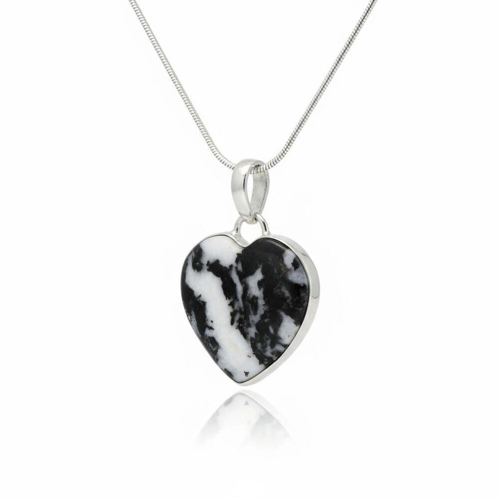 Southwestern White Buffalo Turquoise Heart Pendant Necklace